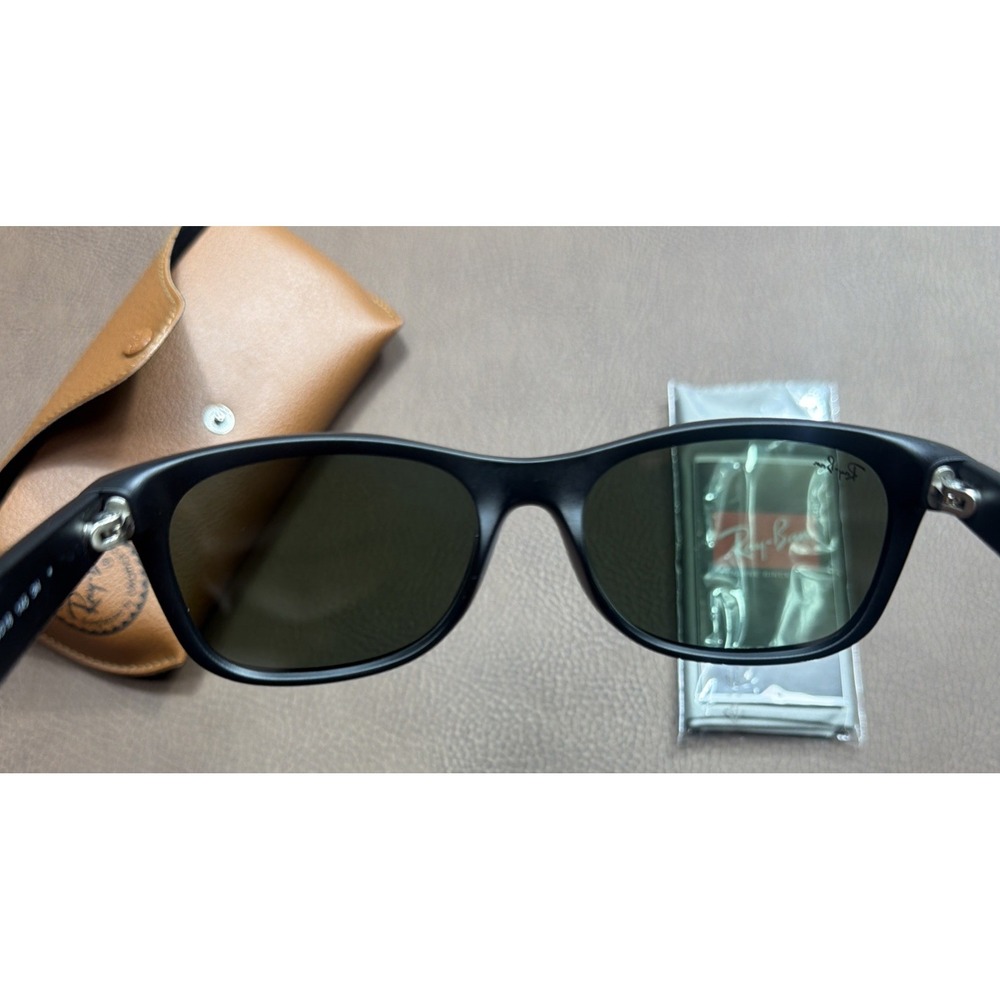 RAY BAN New Wayfarer Sunglasses Black On Black POLARIZED Made Italy RB1232 New!! - Picture 6 of 7
